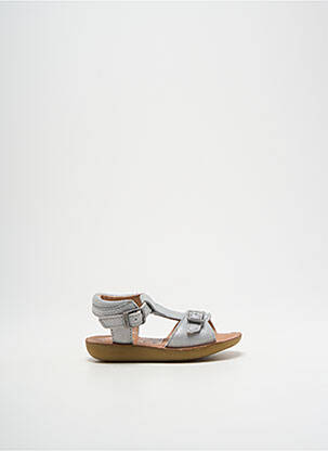 Sandales/nu pieds tissage satiné bout ouvert argent ASTER fille
