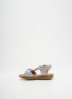 Sandales/nu pieds tissage satiné bout ouvert argent ASTER fille