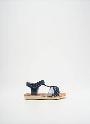 Sandales/nu pieds tissage satiné bout ouvert bleu ASTER fille