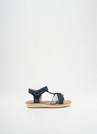 Sandales/nu pieds tissage satiné bout ouvert bleu ASTER fille