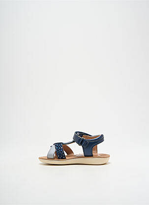 Sandales/nu pieds tissage satiné bout ouvert bleu ASTER fille