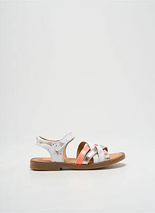 Sandales/nu pieds tissage satiné chiquet blanc GBB fille