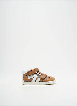 Sandales/nu pieds matière lisse bout rond marron GBB garçon