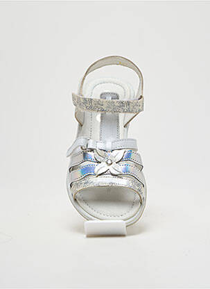 Sandales/nu pieds tissage satiné bout ouvert argent GBB fille