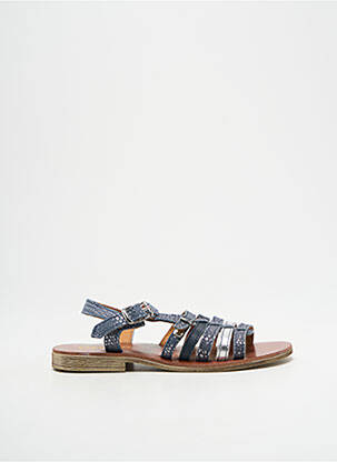Sandales/nu pieds tissage satiné chiquet bleu GBB fille