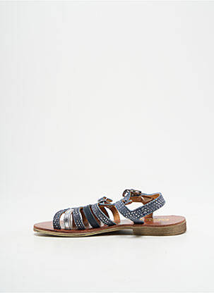 Sandales/nu pieds tissage satiné chiquet bleu GBB fille