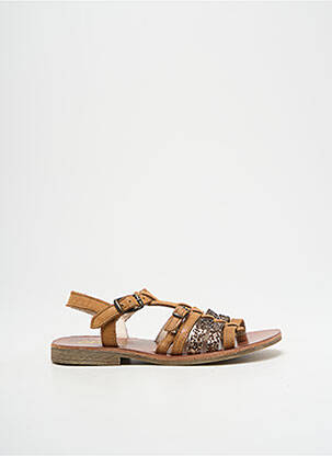 Sandales/nu pieds tissage tissage pailleté chiquet marron GBB fille