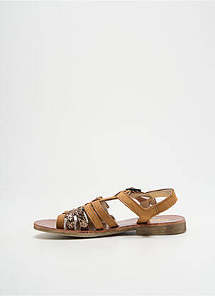 Sandales/nu pieds tissage tissage pailleté chiquet marron GBB fille