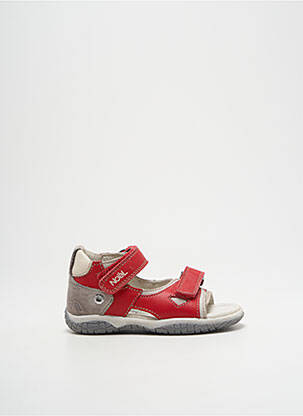 Sandales/nu pieds tissage satiné bout ouvert rouge NOËL garçon