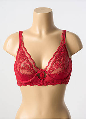 Soutien-gorge broderie haut soutien-gorge emboitant rouge LISE CHARMEL femme