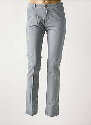 Pantalon chino tissage popeline taille normale gris DENIM STUDIO femme