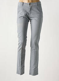 Pantalon chino tissage popeline taille normale gris DENIM STUDIO femme