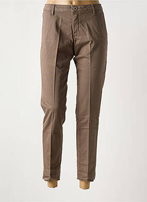 Pantalon 7/8 stretch taille normale marron DENIM STUDIO femme