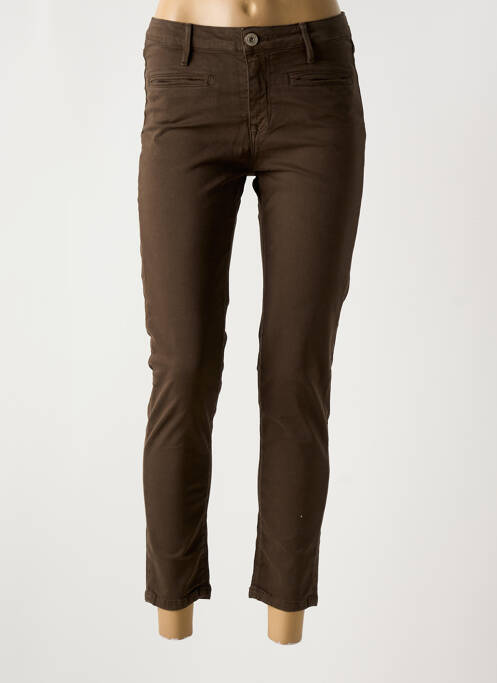 Pantalon 7/8 marron DENIM STUDIO pour femme