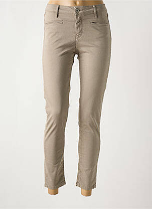 Pantalon 7/8 stretch taille normale beige DENIM STUDIO femme