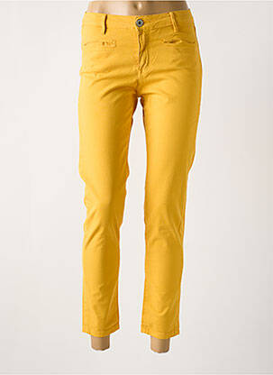 Pantalon 7/8 stretch taille normale jaune DENIM STUDIO femme