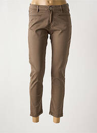 Pantalon 7/8 stretch taille normale marron DENIM STUDIO femme