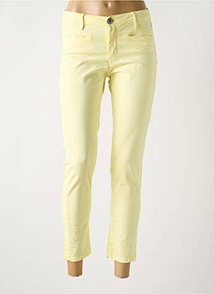 Pantalon 7/8 stretch taille normale jaune DENIM STUDIO femme
