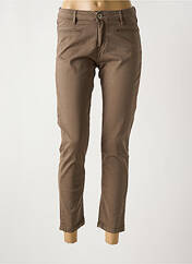 Pantalon 7/8 marron DENIM STUDIO pour femme seconde vue