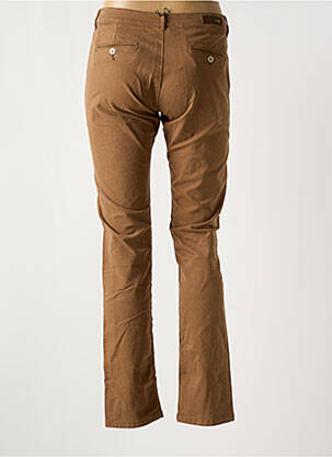Pantalon chino fermeture zippée sous rabat boutonné marron DENIM STUDIO femme