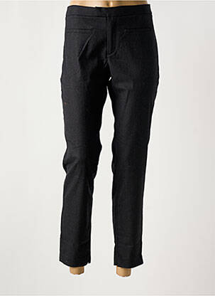 Pantalon 7/8 fermeture zippée sous rabat boutonné noir DENIM STUDIO femme