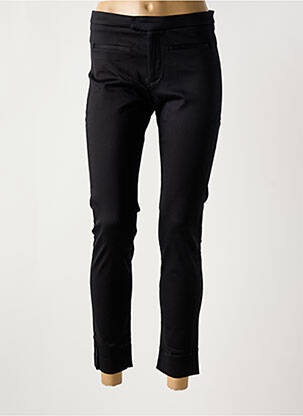 Pantalon 7/8 fermeture zippée sous rabat boutonné noir DENIM STUDIO femme