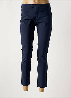 Pantalon 7/8 fermeture zippée sous rabat boutonné bleu DENIM STUDIO femme