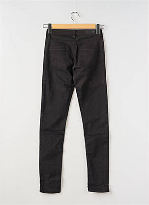 Pantalon slim tissage popeline taille normale noir DENIM STUDIO femme