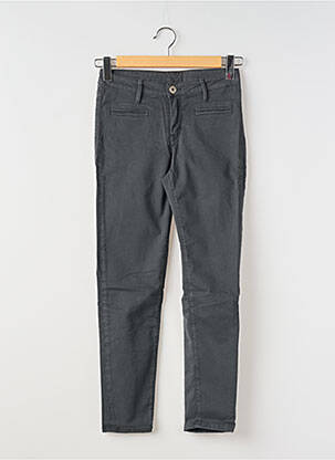 Pantalon slim tissage popeline taille normale gris DENIM STUDIO femme