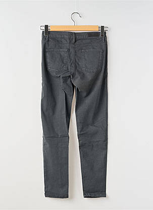 Pantalon slim tissage popeline taille normale gris DENIM STUDIO femme