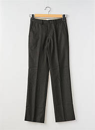 Pantalon droit fermeture zippée sous rabat boutonné taille normale gris CLOSED femme