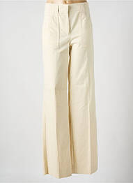 Pantalon flare fermeture zippée sous rabat avec crochet taille haute beige SONIA RYKIEL femme