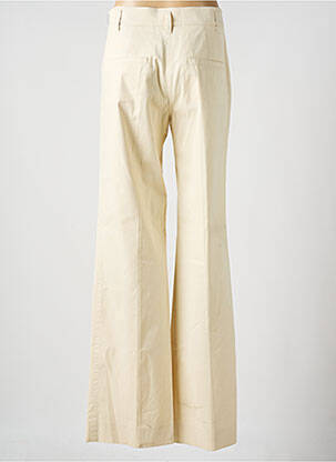 Pantalon flare fermeture zippée sous rabat avec crochet taille haute beige SONIA RYKIEL femme