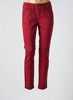 Pantalon slim tissage popeline taille normale rouge CORLEONE femme