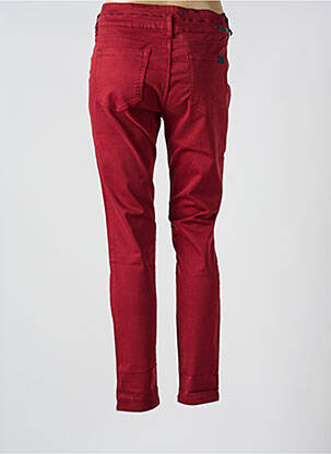 Pantalon slim tissage popeline taille normale rouge CORLEONE femme