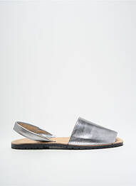 Sandales/nu pieds matière lisse talon plat jusqu'à 3cm argent MENORQUINAS femme