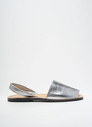 Sandales/nu pieds matière lisse talon plat jusqu'à 3cm argent MENORQUINAS femme