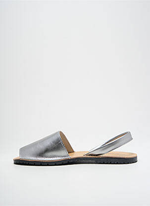 Sandales/nu pieds matière lisse talon plat jusqu'à 3cm argent MENORQUINAS femme