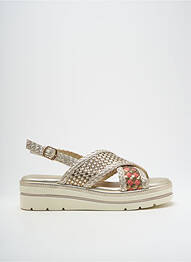 Sandales/nu pieds tissage satiné talon de 4 à 6cm or CARMELA femme