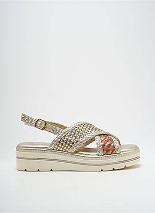 Sandales/nu pieds matière lisse talon de 4 à 6cm or CARMELA femme