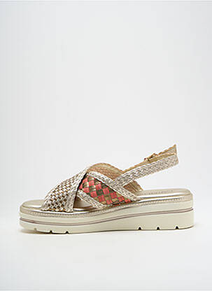 Sandales/nu pieds tissage satiné talon de 4 à 6cm or CARMELA femme