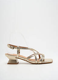 Sandales/nu pieds tissage satiné talon de 4 à 6cm or ELIO PITTI femme
