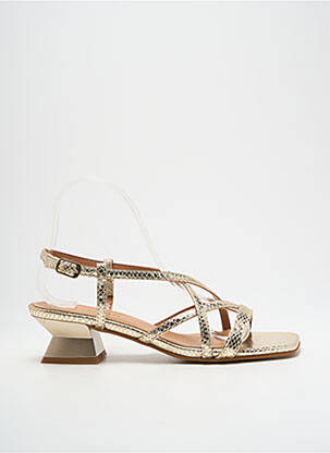 Sandales/nu pieds tissage satiné talon de 4 à 6cm or ELIO PITTI femme