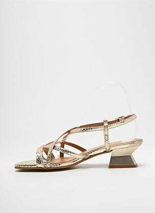 Sandales/nu pieds tissage satiné talon de 4 à 6cm or ELIO PITTI femme