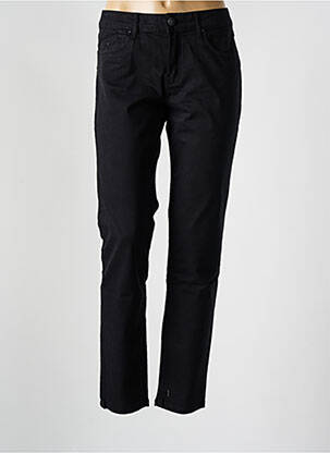 Pantalon droit fermeture zippée sous rabat boutonné noir FIVE femme