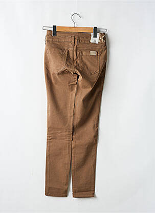 Pantalon slim tissage popeline taille normale marron FIVE femme