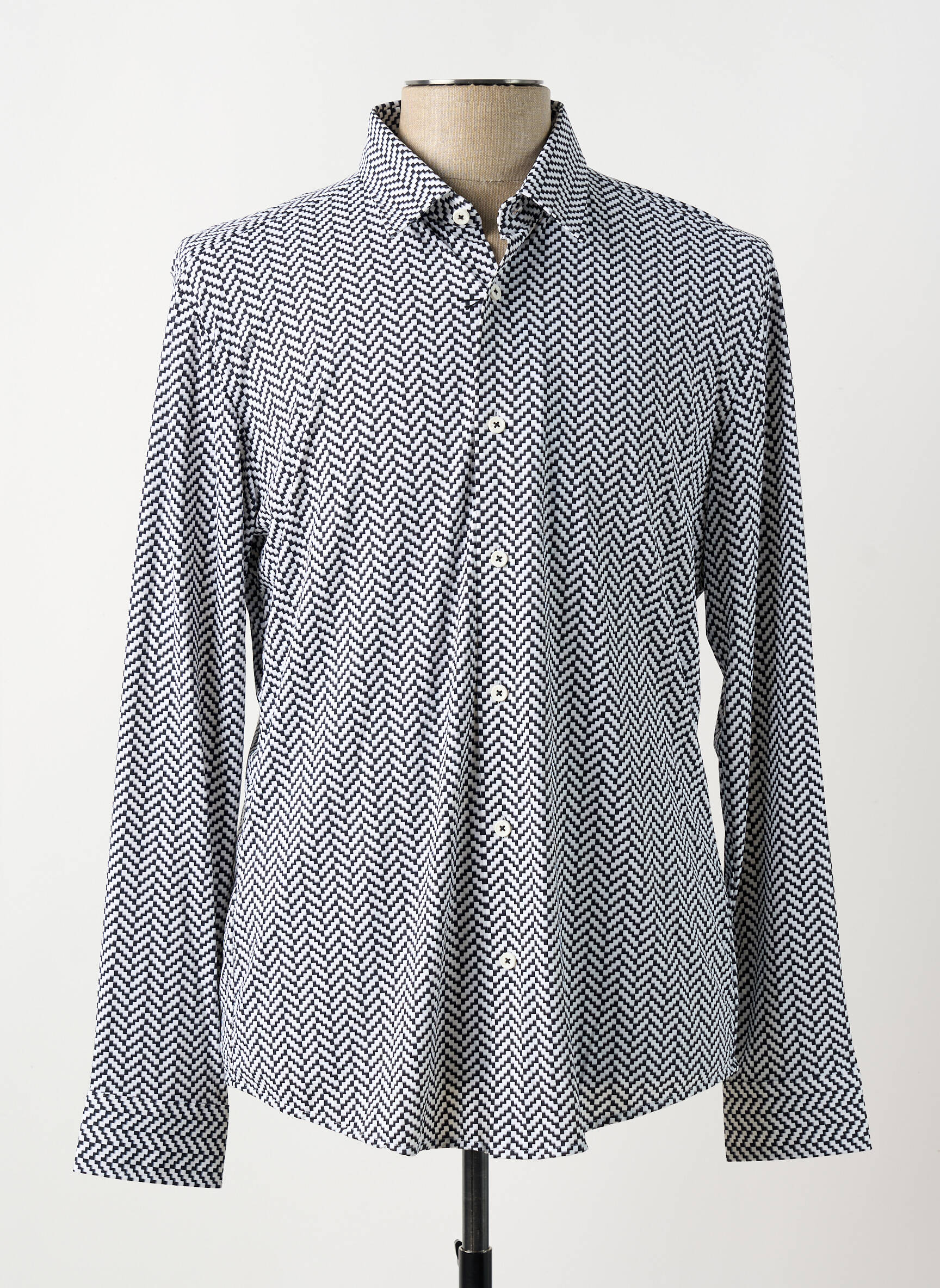 Chemise Manches Longues Coupe Cintrée Noir Hugo Boss Homme