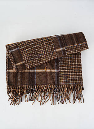 Echarpe imprimé carreaux marron RALPH LAUREN femme