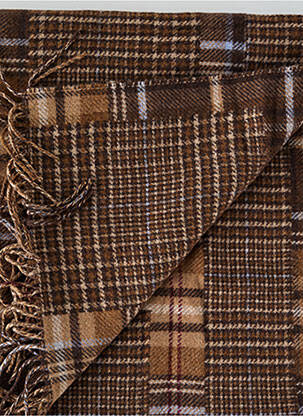 Echarpe imprimé carreaux marron RALPH LAUREN femme
