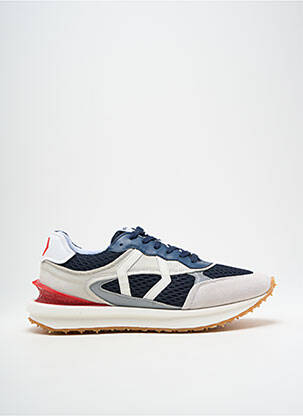 Baskets matière lisse bout rond bleu MIKAKUS homme